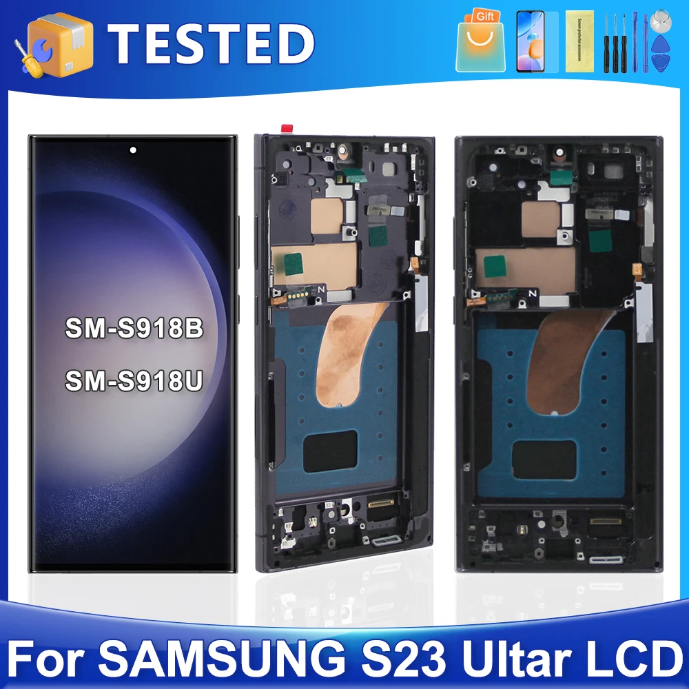 

6.8''S23 Ultra For Samsung For S918B S918U S918W S918N S9180 LCD Display Touch Screen Digitizer Assembly Replacement