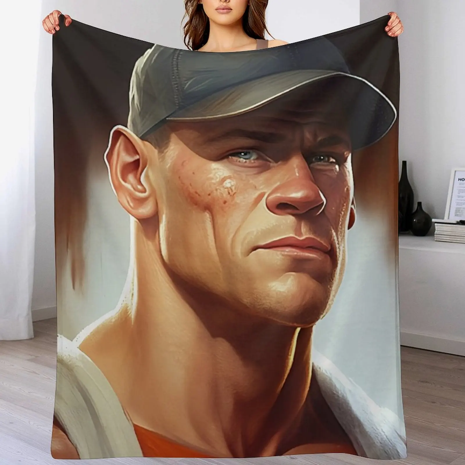

john cena Throw Blanket Warm Plush Fuzzy Blanket for Living Room