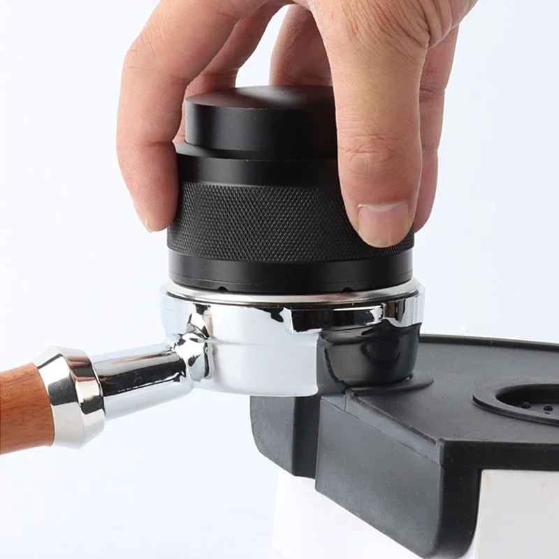 Spring Loaded Espresso Coffee Tamper with Flat Base Stainless Steel Barista Leveler Tool for Home Use 51/53/58mm Options