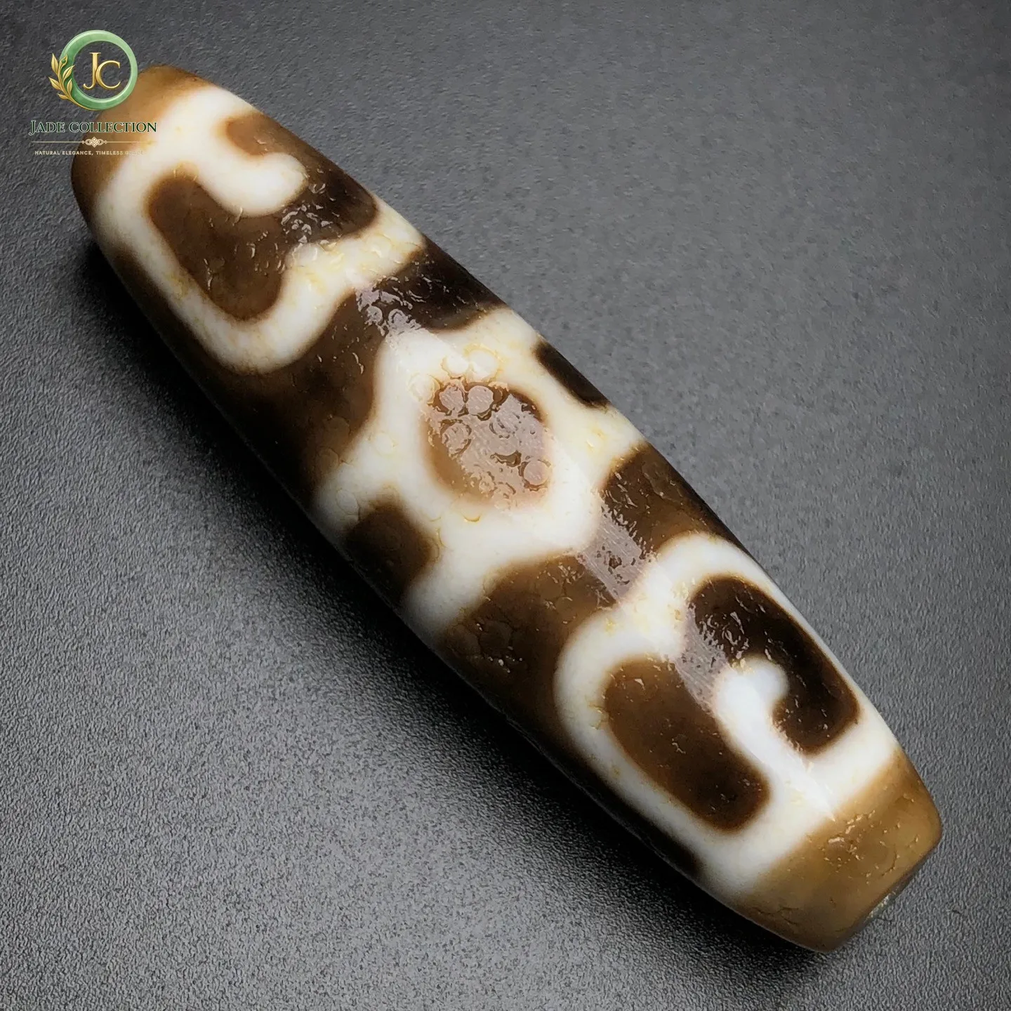 Rare Tibetan Buddhism Agate Lotus Mage Hat Totem Dzi Bead Necklace Pendant Z1947