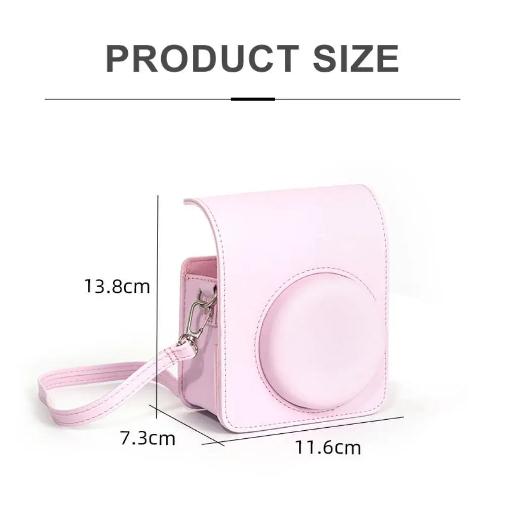PU Leather Instant Camera Case Adjustable Strap Colorful Crossbody Storage Bag Retro Shockproof for Fujifilm Instax Mini 13