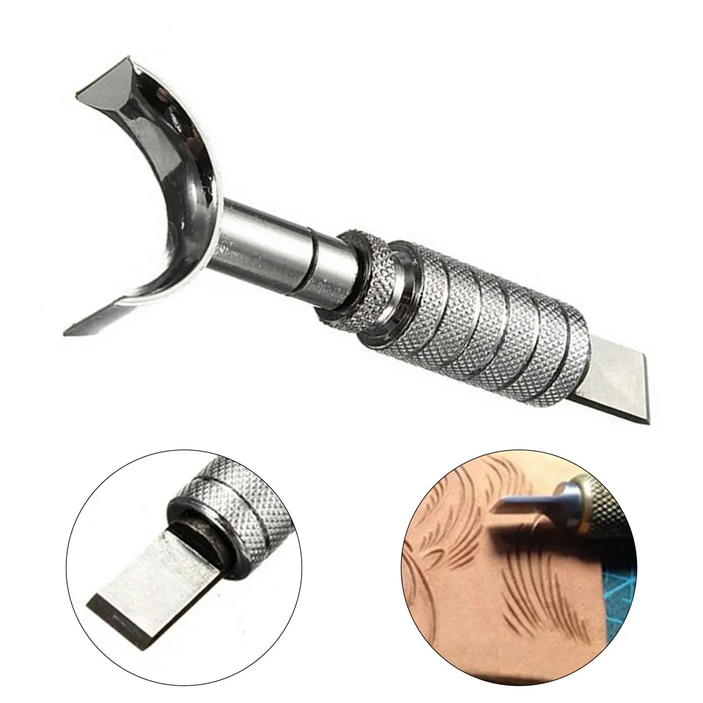 Adjustable Handle DIY Rotary Tool Leather Crafting Projects Anti-slip Handle Design Blade And U-shaped Gouge High Hardness Blade