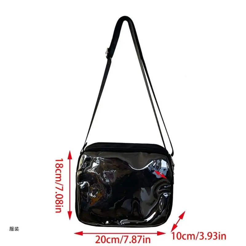 D0UD School Girl Student Transparent Bag for Women Clear Crossbody Bag Anime Badges Display Handbag Book Bag