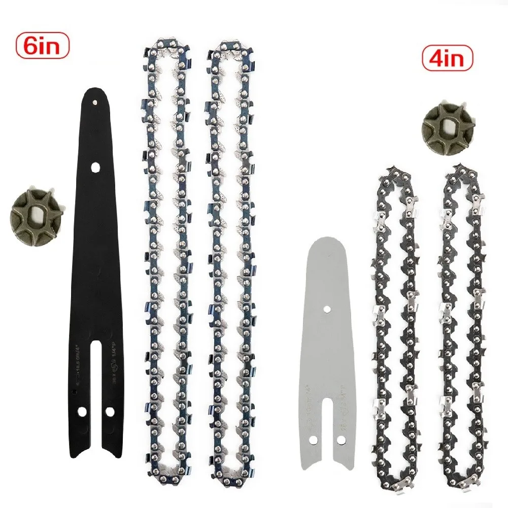 4/6 Inches Chainsaw Chain Guide Plate Kit Chainsaw Saw Chain Blade with Guide Plate Electric Chainsaw Parts Fittings