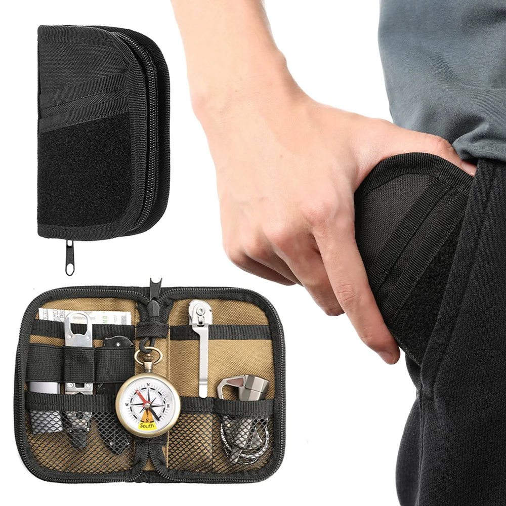 Utility EDC Pocket Pouch for Multitools Tactical Large Capacity Card Key Coins Storage Pouch Outdoor Tool Organization EDC Gears