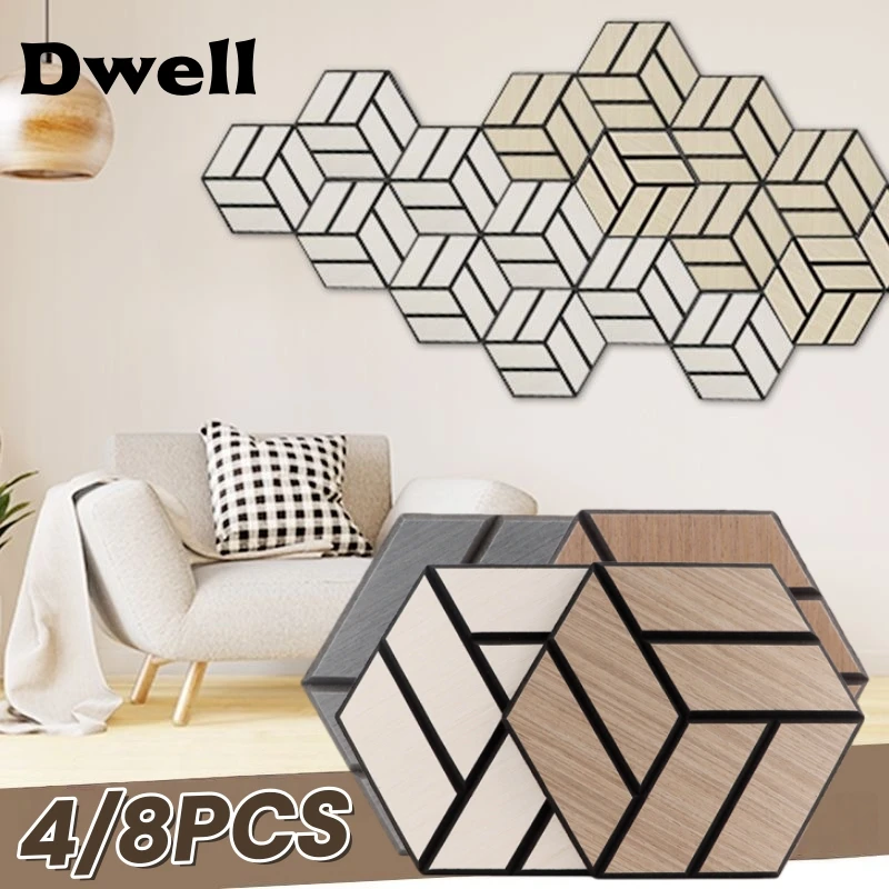 

4/8PCS Acoustic Panels Self-Adhesive Soundproof Wall Panel Thicken Hexagonal Wall Stickers Bedroom Absorb Noise Eliminate Echoes