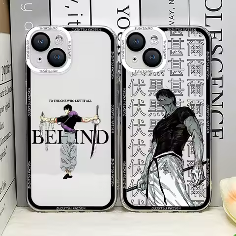 Anime Jujutsu Kaisen Fushiguro Toji Phone Case for IPhone 16 15 14 13 12 11 Pro Max XS X SE4 7 8Plus Mini Clear Soft Cover Coque
