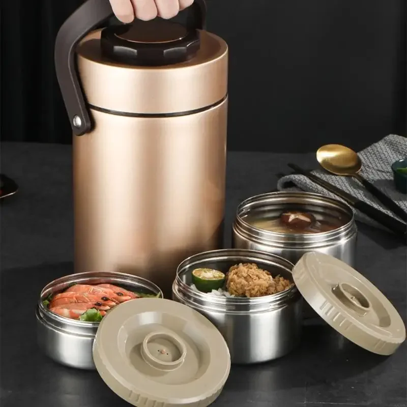 

Premium 304 Nonrust Steel Thermoses With Ergonomic Handle 12Hour Temperature Retention System Lunch Container