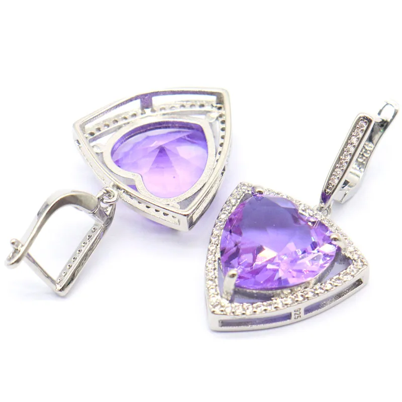 40x22mm Highly Recommend Color Changing Alexandrite Topaz Zultanite Pink Kunzite White CZ Jewelry For Woman's Silver Earrings