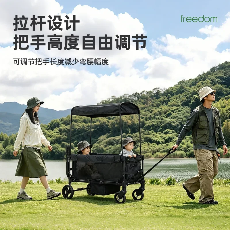 Multifunctional Twin Stroller Portable Folding Baby Walker with Awning for Outdoor Camping and Travel Lightweight Double