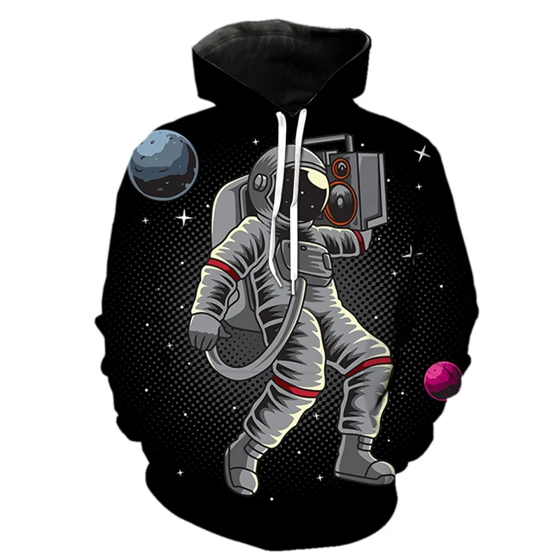 Cartoon Astronaut Pattern Hoodies 3D Printed Unisex Pullovers Hiphop Hoodie Casual Sweatshirts Street Top Tracksuit