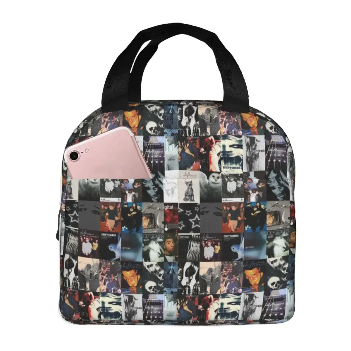 

Термосумка для обедов Deftones Rock Band Ohms White Pony, изолированная, для школы, портативный контейнер для еды, термобокс-холодильник