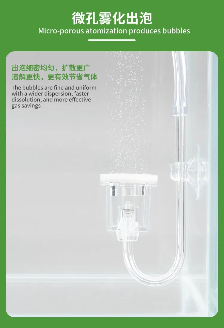 Aquarium CO2-Diffusor aus Transparentem Acryl für Feines Wasserpflanzen-System, CO2-Antireflex-Diffusor, Wasserinjektions-Zerstäuber – Detail 8
