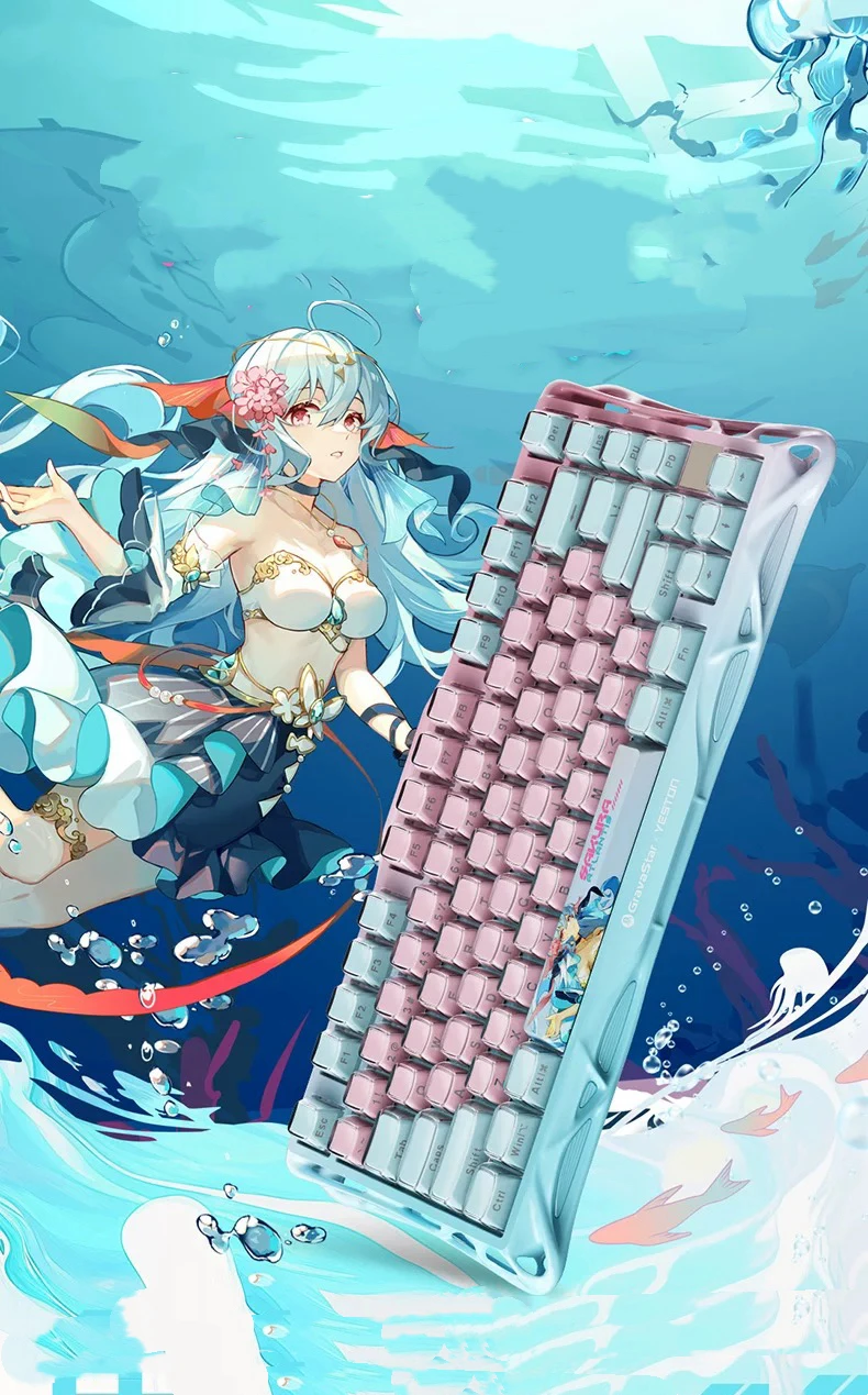 Gravity Planet co-branded K1LITE cherry pupil Atlantis gradient three-model e-sports game mechanical keyboard