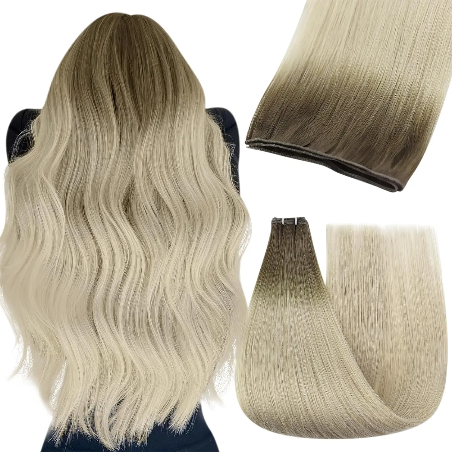 YoungSee Virgin Genius Weft Natural Hair Weft Soft and Smooth Real Human Hair No Tangle Hair Extensions Wefts 14-24inches