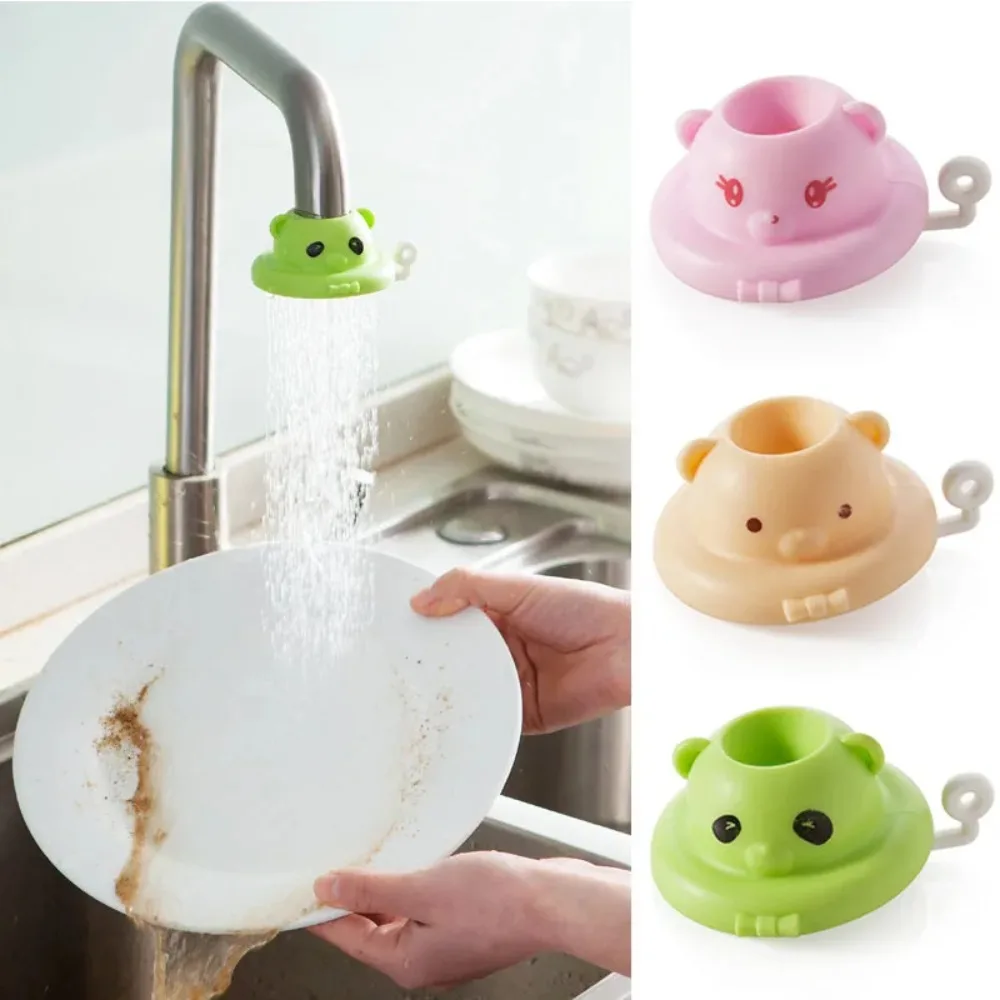 2PCS Cartoon Cute Kitchen Faucet Nozzle Splash Proof Extender Water Filter Saving Sprayer Easy To Install Plastics