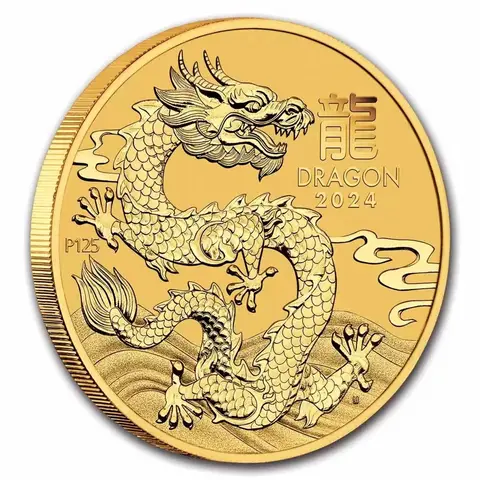 2024 Year Of The Dragon Silver Gold Commemorative Coin Australia Lunar New Year Elizabeth II Challenge Coins decoration Gifts