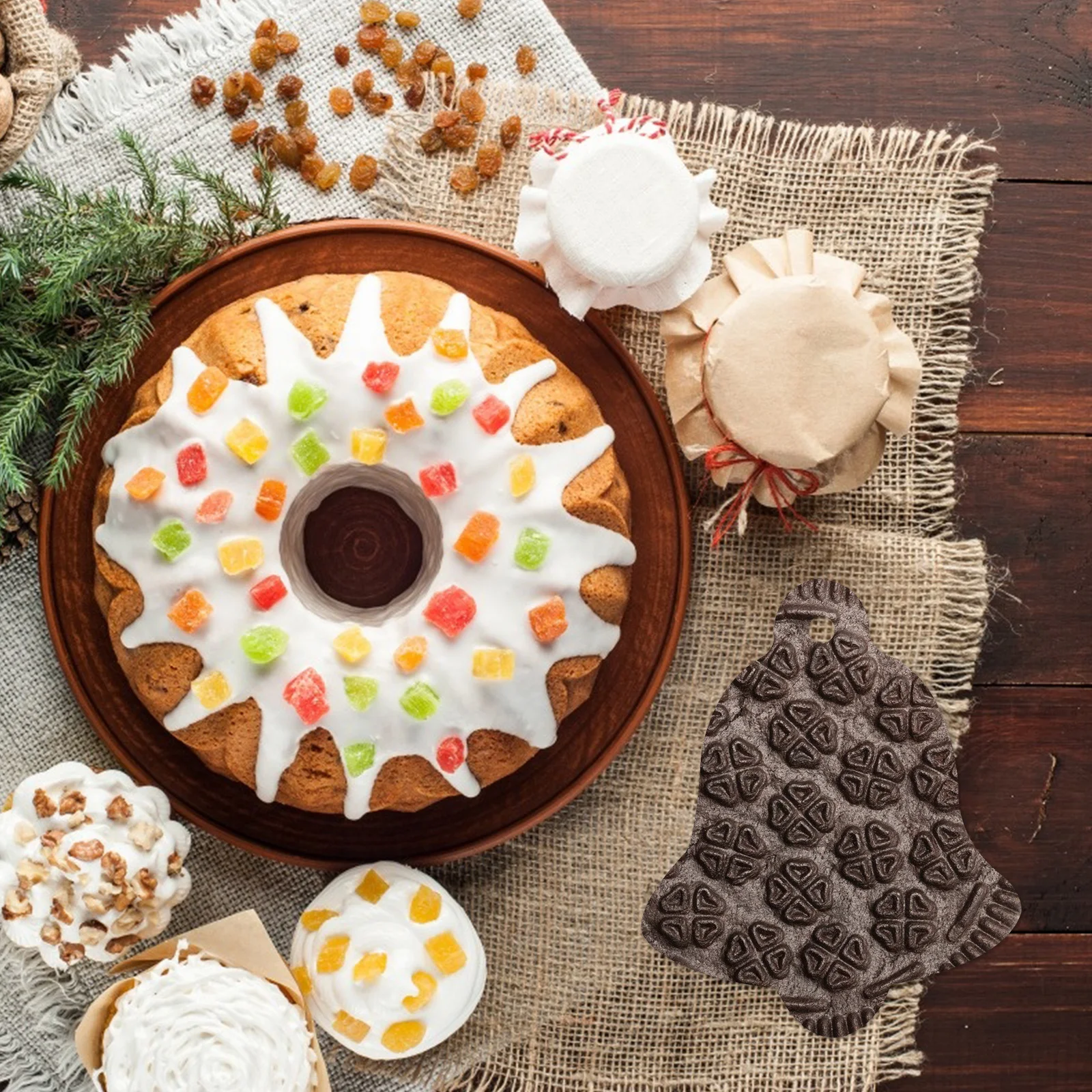 

6 шт., рождественская силиконовая форма, многофункциональная форма для изготовления подвесок «сделай сам», форма для шоколадного торта, рождественская елка, кристаллический эпоксидный аксессуар ручной работы