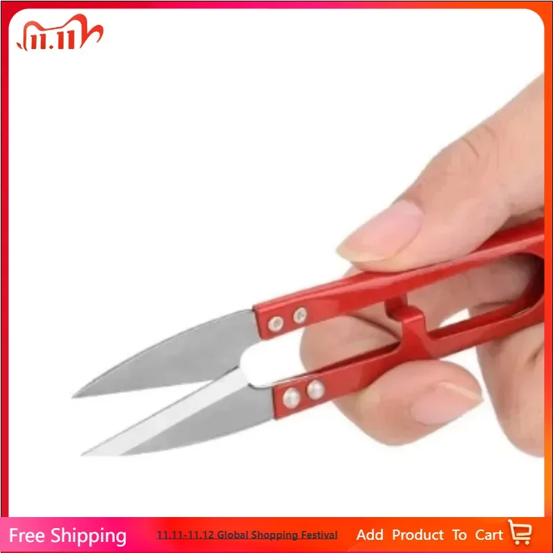 1 قطعة متعدد الألوان التشذيب الخياطة مقص U شكل كليبرز الغزل الفولاذ المقاوم للصدأ DIY بها بنفسك مجوهرات الحرفية صنع مقص خياط أداة