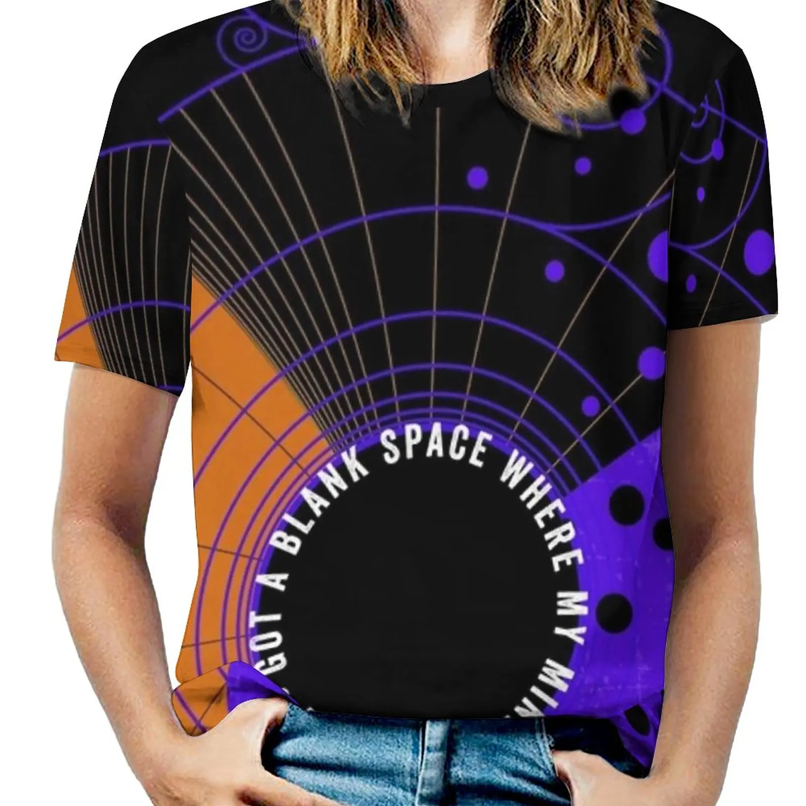 Kreeg een blanco ruimte waar mijn geest zou moeten zijn Dames T-shirt Zomermode Print Bloemen V-hals Rits T-shirt Holle trui