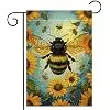 Spring Summer Bee Sunflower Floral Garden Flag 12x18 Inch Double Sided Yard Outdoor Flag Holiday Outside Decoration llz