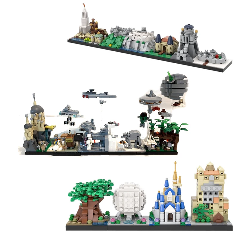 City Buildings Back to the Future Fairy Tale Magic Castle House Movie Skyline Architecture Building Blocks City Toys