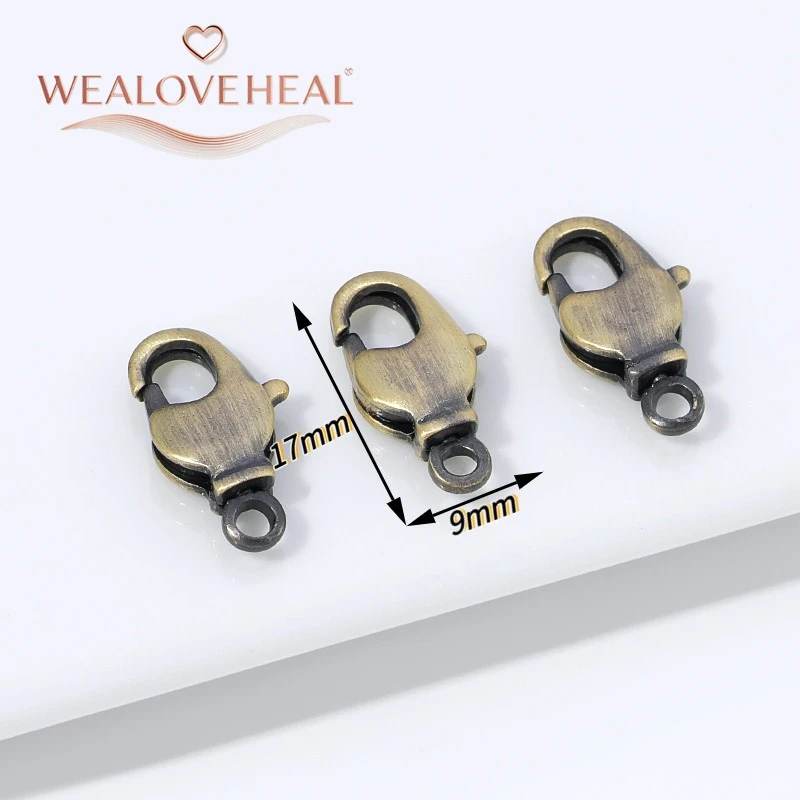 armband verschluss，Antike Bronze-Messing-Karabinerverschlüsse für Armbänder, Halsketten, DIY-Haken, Kettenverschlüsse, Zubehör, Schmuckherstellung, Großhandel – Detail 16