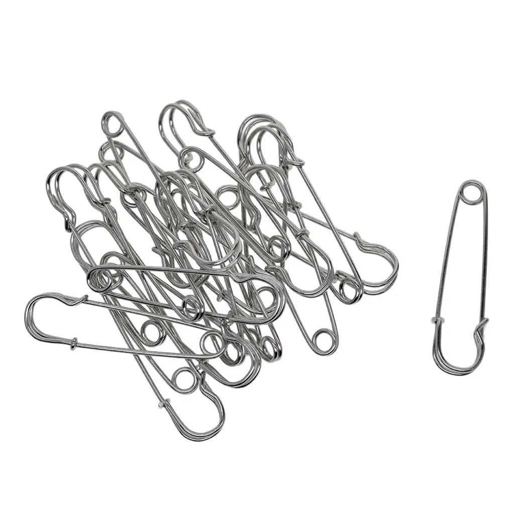 Curved Locking Stainless Steel Safe Pins Heavy Duty Brooch Fastener Metal Pin for Crafting Sewing Jacket Scarf