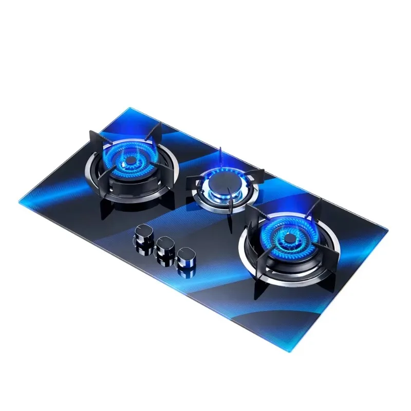 Ridax 4.5kw Professional Grade Built In Gas Stove Top Hob Luxury 3-Burner Gas Cooktops Three Plate Gas Cooker For Home