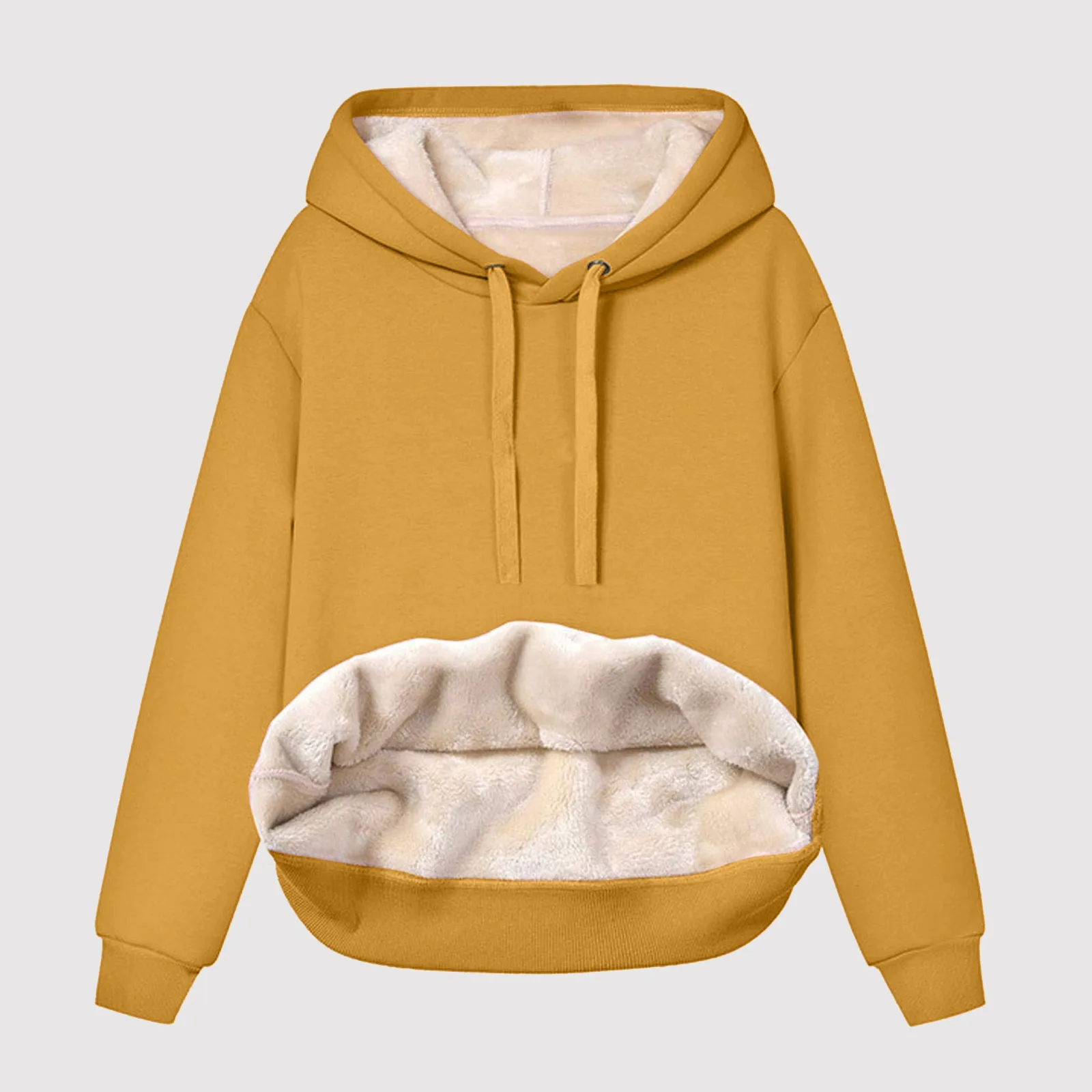 Fleece Hoodie Warm Hoodies Sweatshirts Solid Color Y2k Hoodies Oversized Women\'s Sweatshirt Pullover Long Sleeve Sudadera 2023