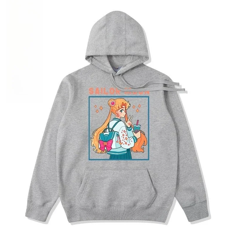 

Sailor Moon Trend Explosion Peripheral Joint Hooded Sweater Male Female Teens Autumn Winter Velvet Versatile Casual Trend Top