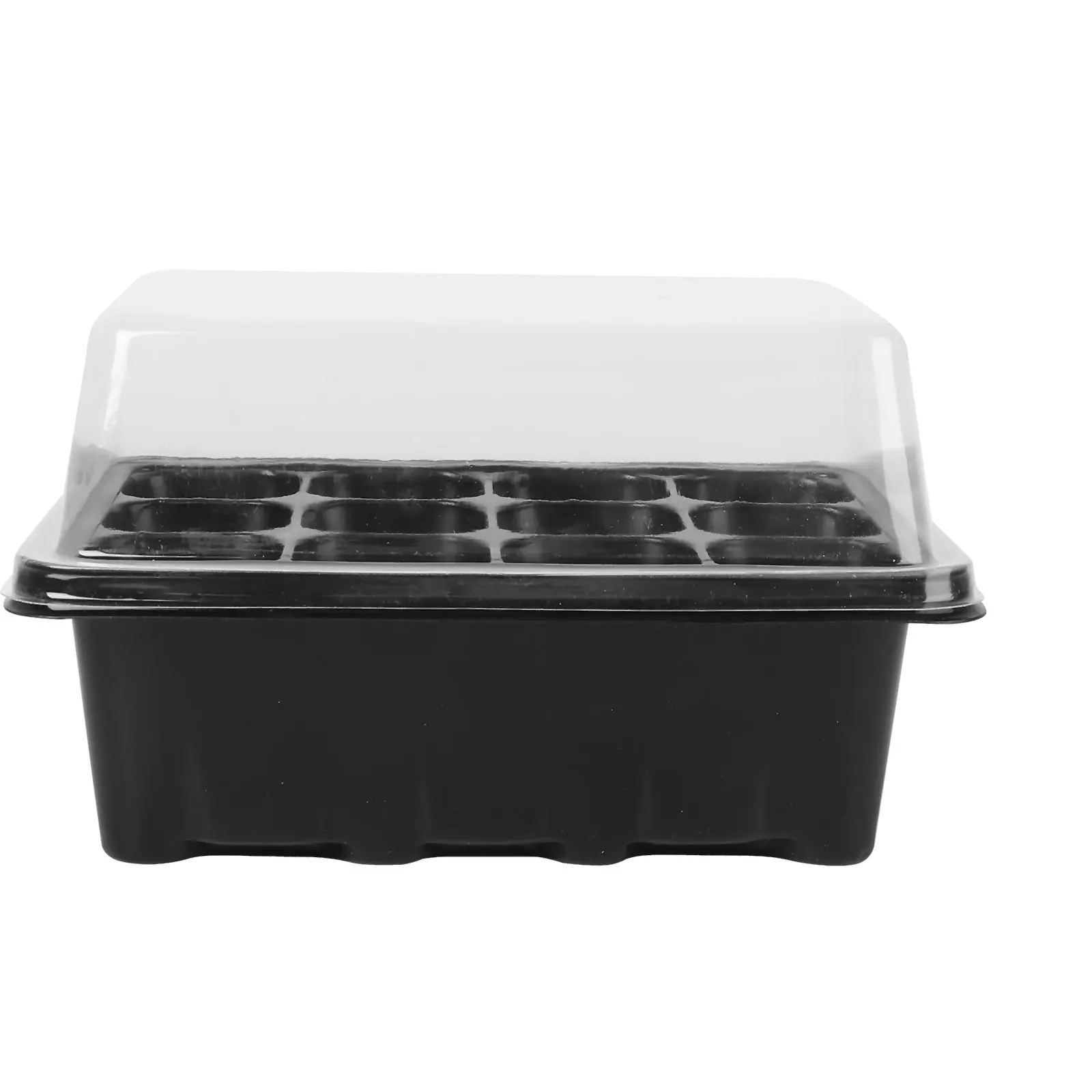 

Black Growing Trays Nursery Box Seedling Tray SprouterTransparent Lid BPA Free PP Reusable Lightweight Easy Removal