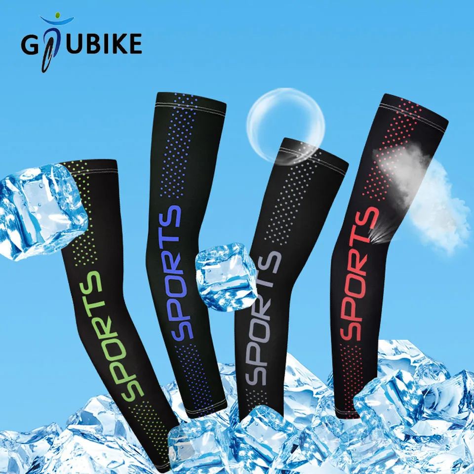 GTUBIKE Anti-Sunburn Sleeves Men Cycling Fishing Arm Cover Cool Muff Sun Protection Ice Silk Driving Sports Non-slip Sleeves