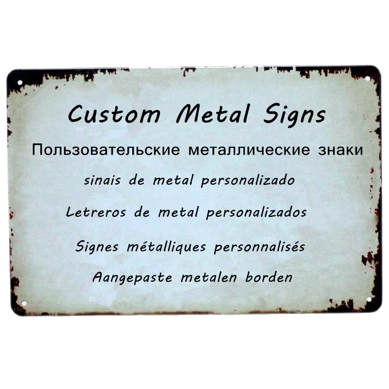Placas retrô de metal personalizadas, poster de arte em ferro para parede, placas de licença