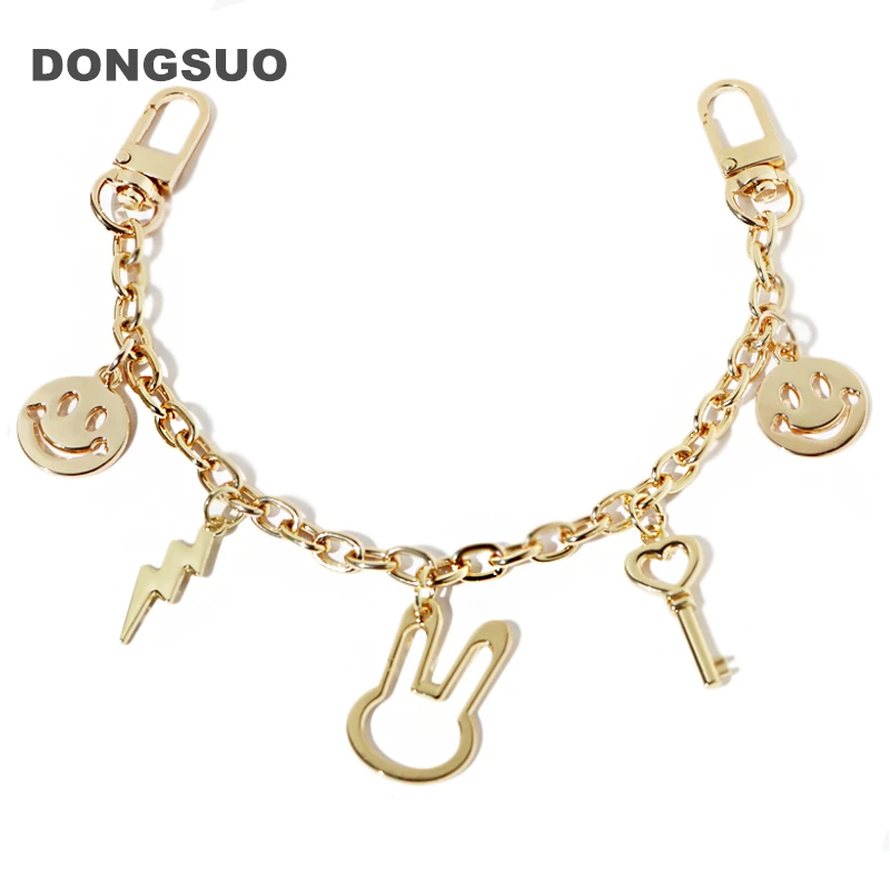 Designer purse charm chain gold silver metal flowers chain ornament for handbag bag Accessories Hardware high quality