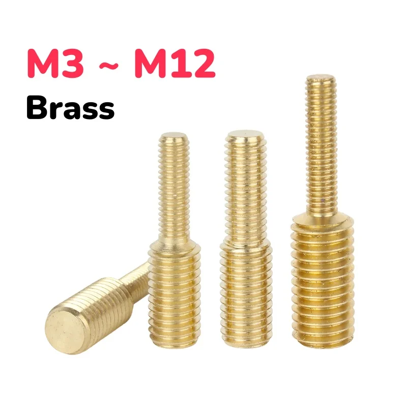 M3 M4 M5 M6 M8 M10 M12 Brass Change Thread Diameter External Thread Double Head Conversion Screw Conversion Reducing Bolt