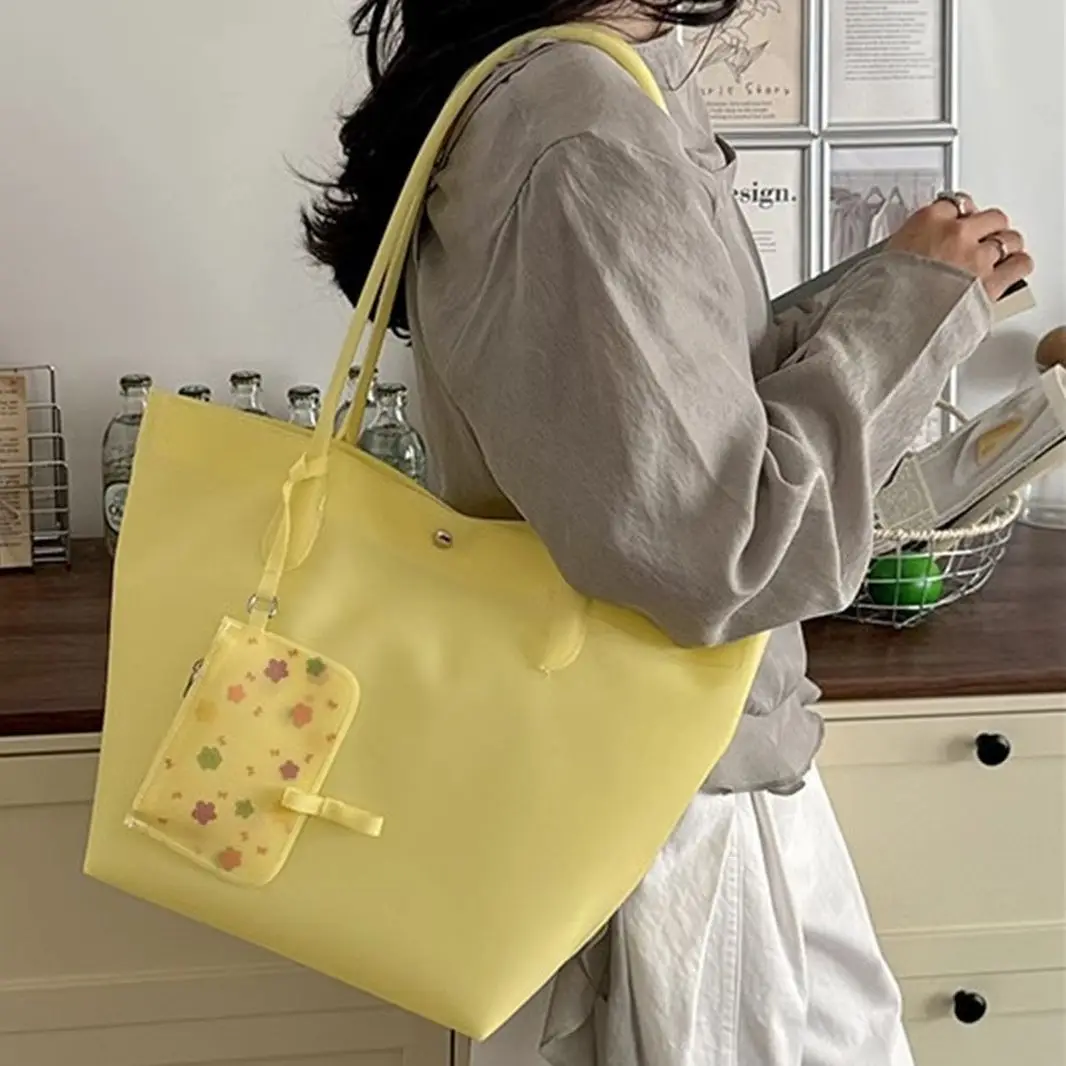 Damen Neue Sommer-Schultertasche im koreanischen Stil, Nischendesign, bunt, matt, Jelly, große Kapazität, für Urlaub, Strand und Alltag