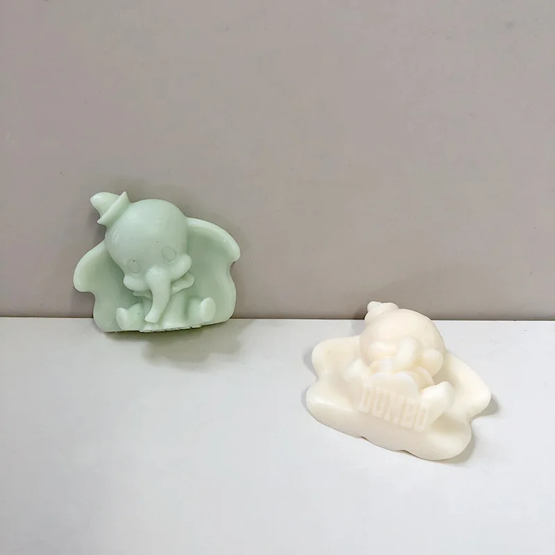 Baby Elephant Candle Silicone Mold 3D Big Ear Elephant Plaster Soap Resin Mould Chocolate Cake Home Decor Artefakt Rękodzieło Prezent