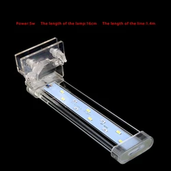 Luz de abrazadera LED para acuario, iluminación blanca y azul de alto brillo, ahorro de energía, lámpara pequeña Simple para Nano peceras