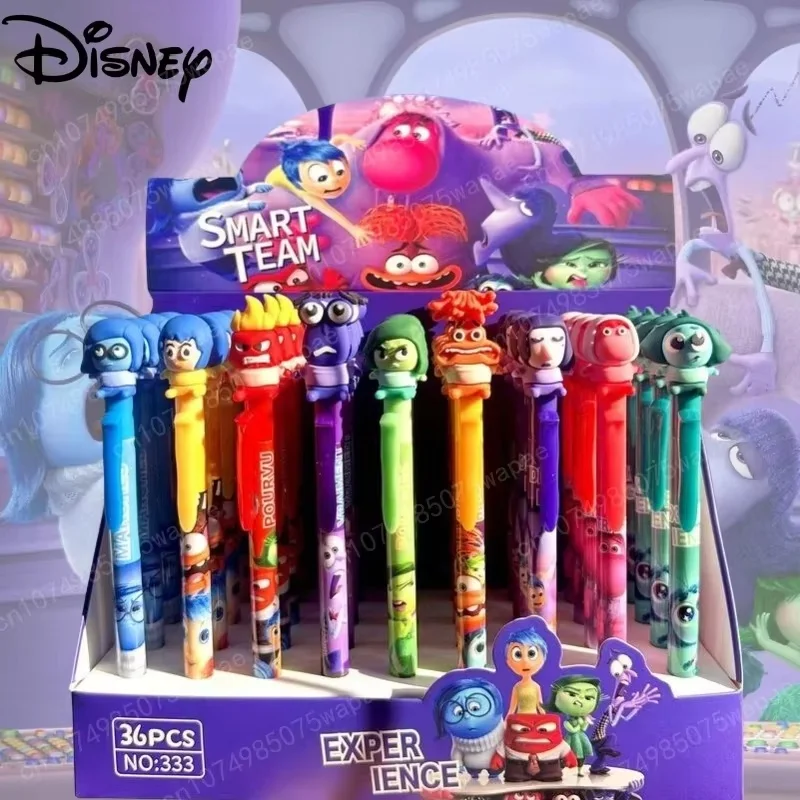 

9/36pcs Disney Cartoon Inside Out Doll Gel Pen Anime 0.5 Erasable Blue Sign Press Pen Student Supplies Stationery Wholesale Gift