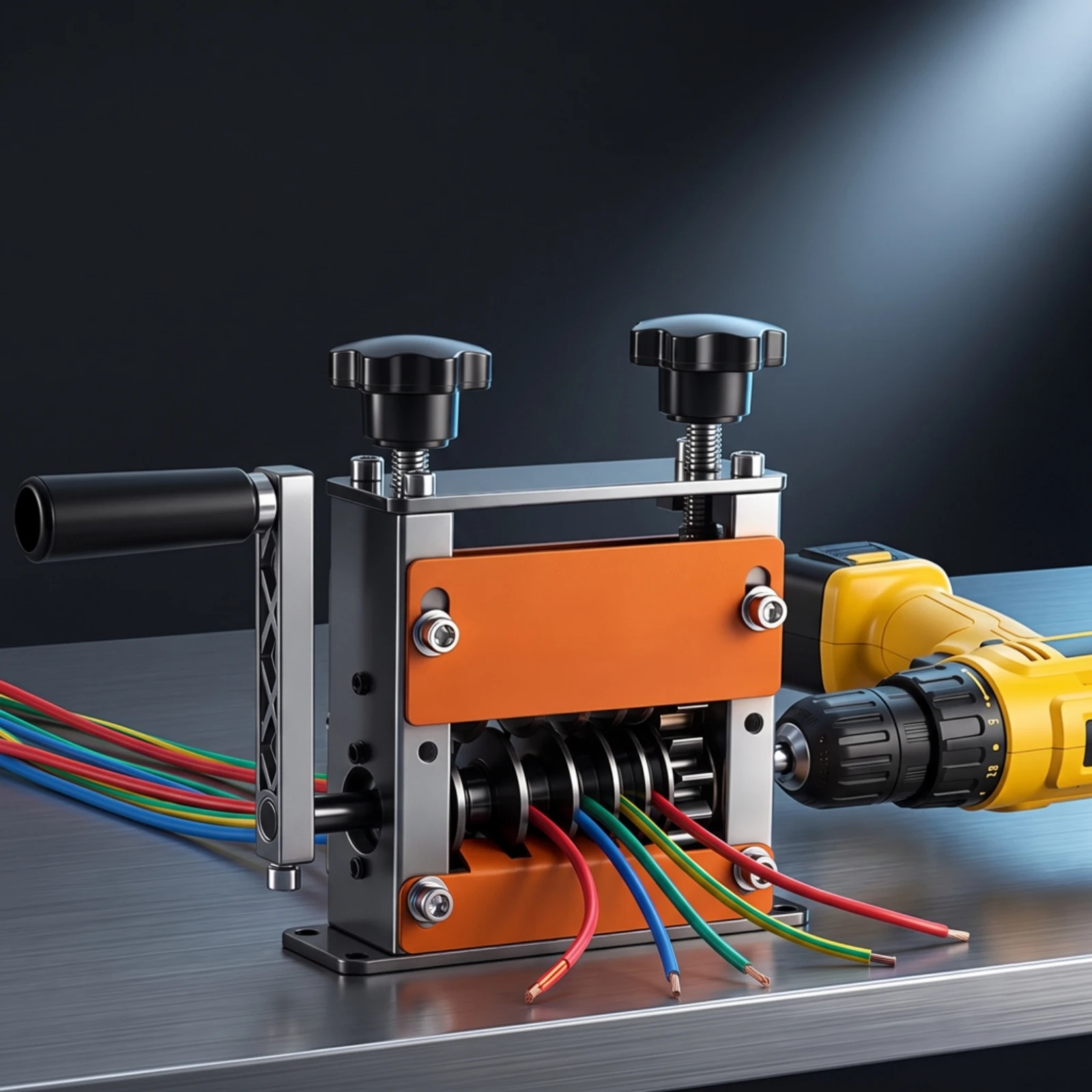 Wire Stripping Machine Adjustable Benchtop Wire Stripper Machine Manual Bench-Top for Electricians, Workshop, Garage
