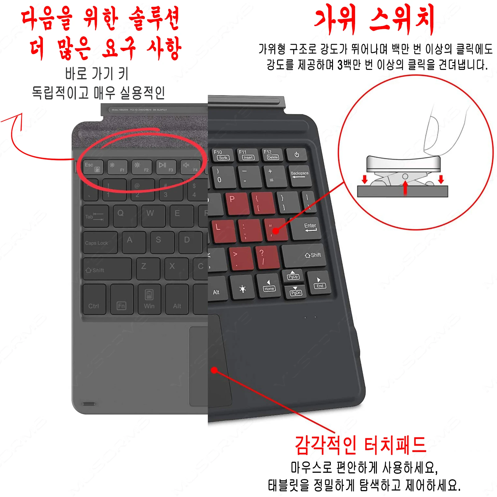 Backlit Keypad for Microsoft Surface Pro 3 4 5 6 7 8 9 X Go 1 2 3 Trackpad Wireless Magnetic Keyboard Arabic Ñ Korean AZERTY