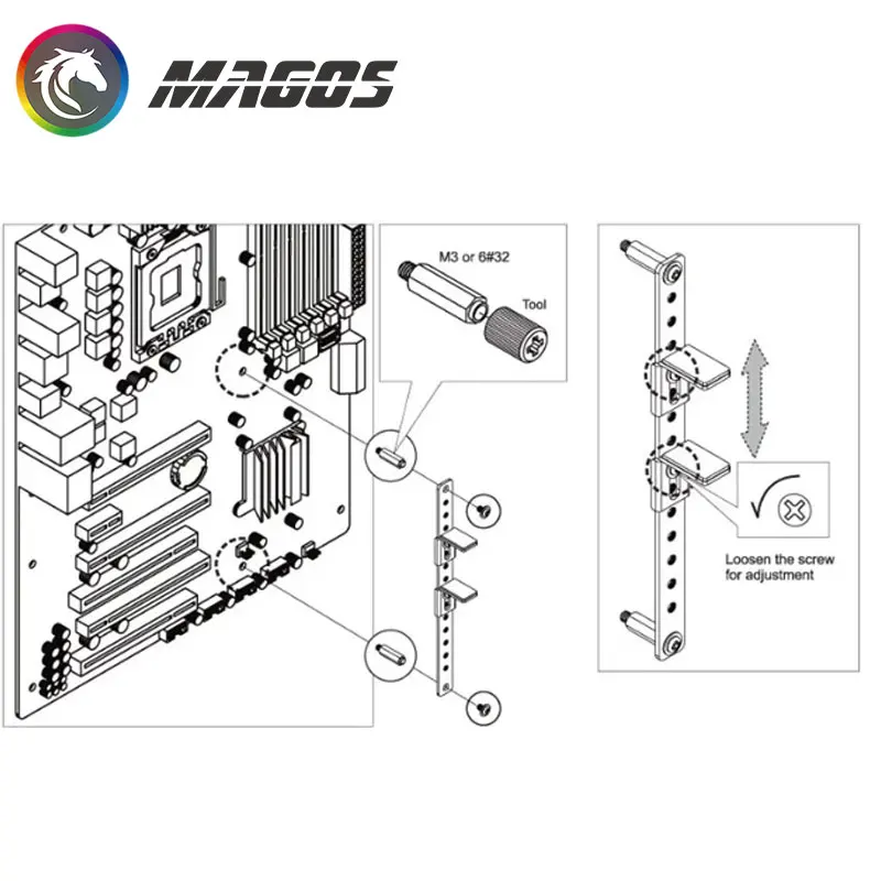 LIAN LI GB-001 GPU Anti-SAG Bracket, Graphics Card Support, VGA Bracket For ATX and E-ATX sized Motherboards, PC Bracket