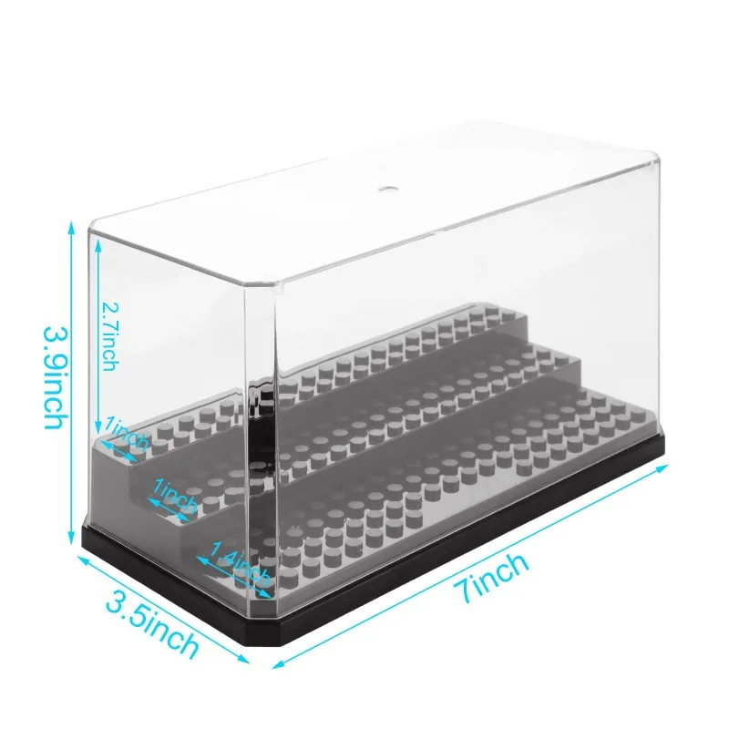 Acrylic Minifigures Display Case, Stackable and Dustproof Building Block Display Box for Lego Action Figure Toys Storage