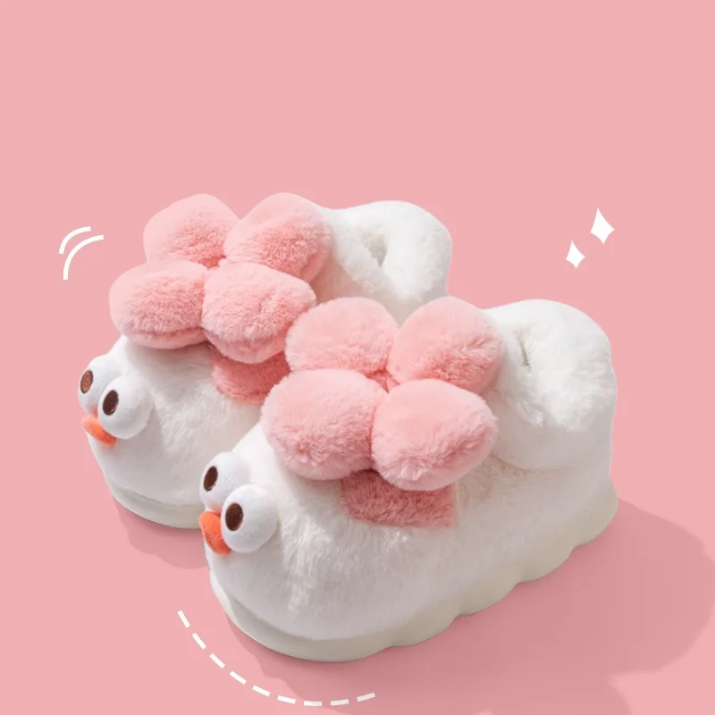 

Cute chicken fluffy slippers women warm snug indoor plush shoes adult home slippers fuzzy room booties slip on family slipper 43
