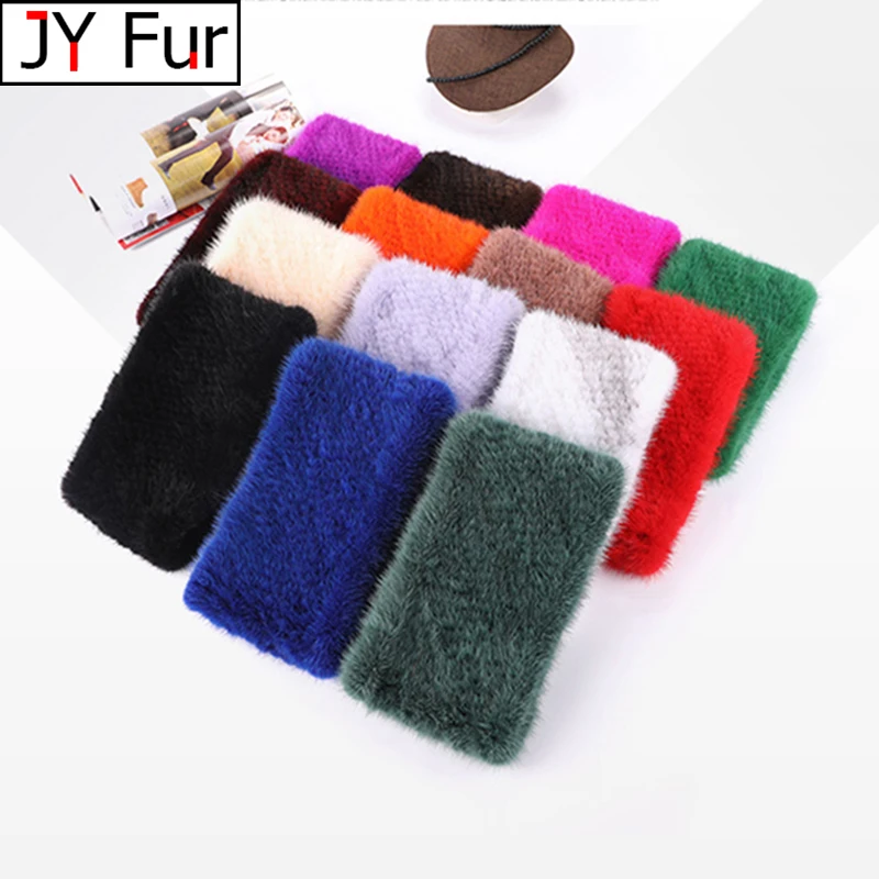 headbands for women Real fur hair band hair accessories Mink knitting female headband for hair Elastic band made scarf