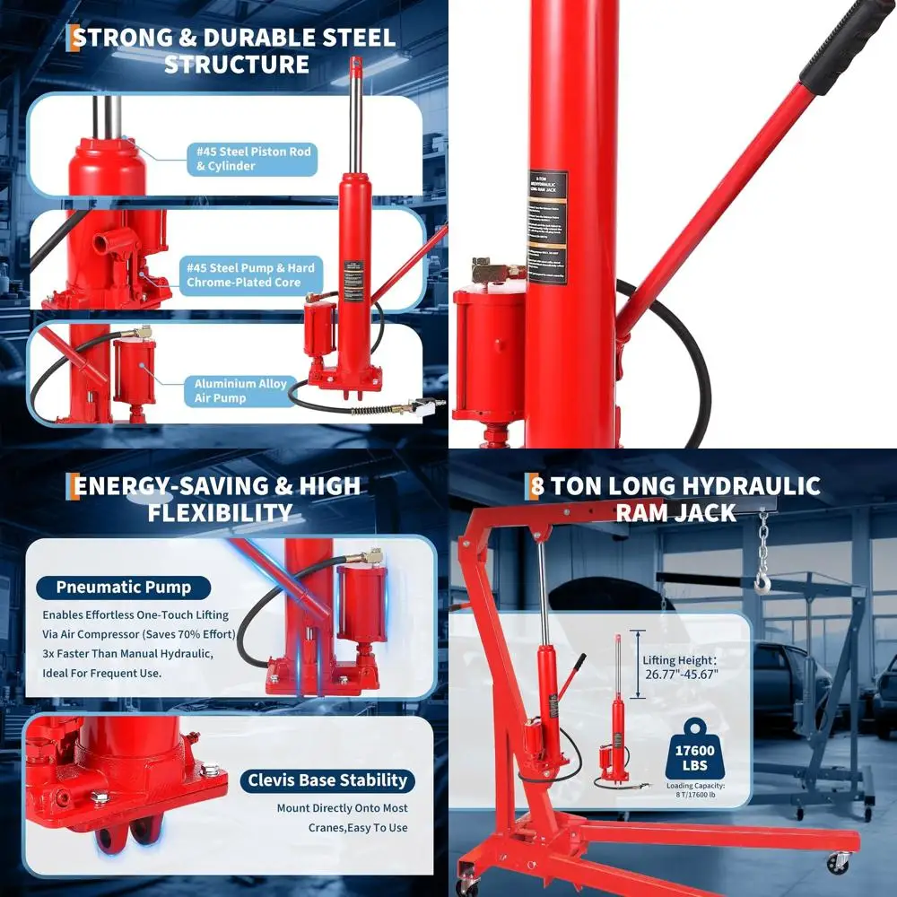 

Гидравлический домкрат с воздушным насосом грузоподъемностью 8 тонн