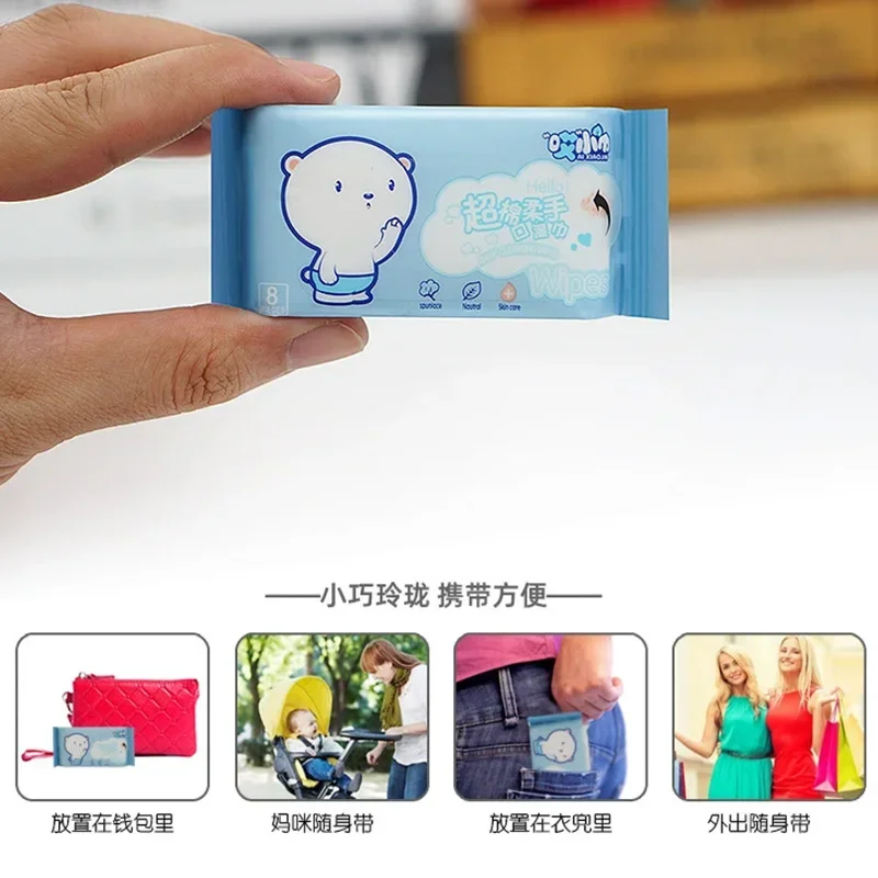 64pcs Disposable Mini Hand Wipes/Portable Travel Size Special Extraction Hand and Mouth Cleaning Wipes Fo Home School Supplies - view 5