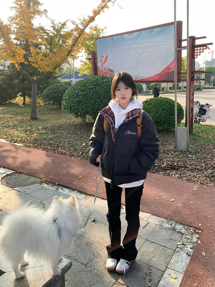 

Bla Fce Lined Thiened Slim Fit Women's Jeans High Waist Straight Leg Loose Slimming Wide Leg e Tube Pants