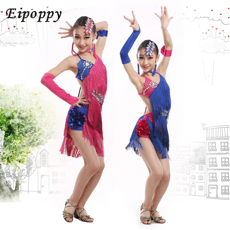 تنورة رقص لاتيني مع شرابات للأطفال ، ملابس رقص للبنات ، أزياء منافسة ، ملابس تدريب ، 61 ، جديد ، صيف